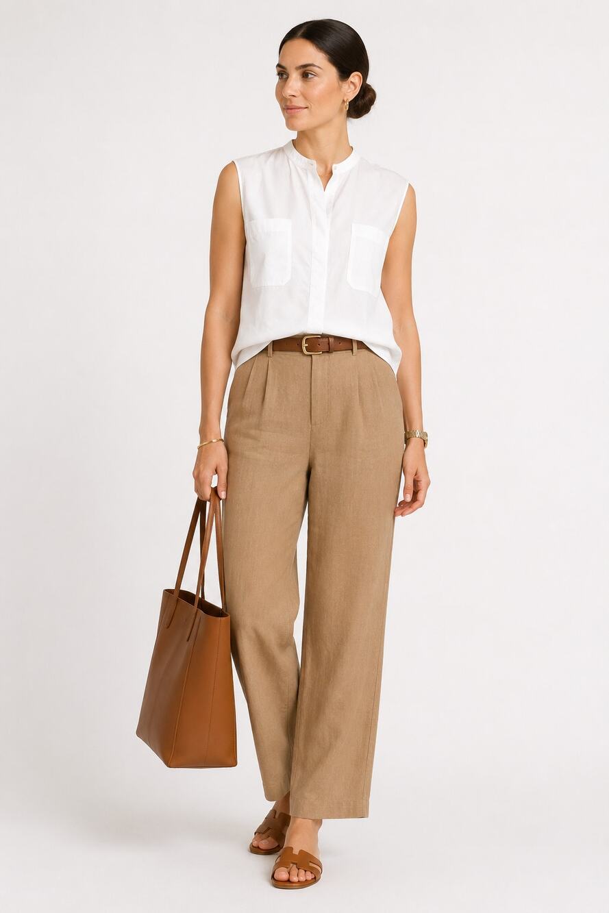 Vince White Cotton Sleeveless Button Front Shirt Blouse Pocket Top Womens XS